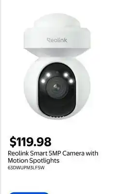 Walmart Reolink Smart 5MP Camera with Motion Spotlights offer