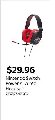 Walmart Nintendo Switch Power A Wired Headset offer