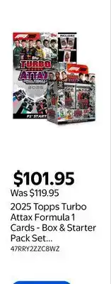 Walmart 2025 Topps Turbo Attax Formula 1 Cards - Box & Starter Pack Set (Album, 260 Cards + 2 LE) offer