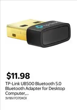 Walmart TP-Link UB500 Bluetooth 5.0 Bluetooth Adapter for Desktop Computer, Notebook - USB 2.0 - External offer