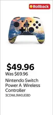 Walmart Nintendo Switch Power A Wireless Controller offer