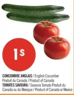 Pharmaprix English Cucumber Product of Canada TOMATES SAVOURA Product of Canada or Mexico offer