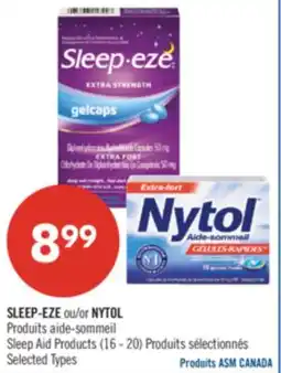Pharmaprix SLEEP-EZE or NYTOL Produits aide-sommeil Sleep Aid Products offer
