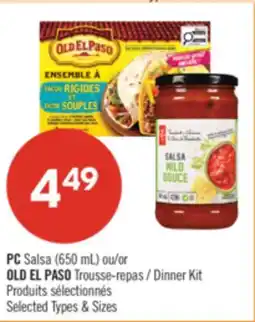 Pharmaprix PC Salsa (650 mL) or OLD EL PASO Dinner Kit offer