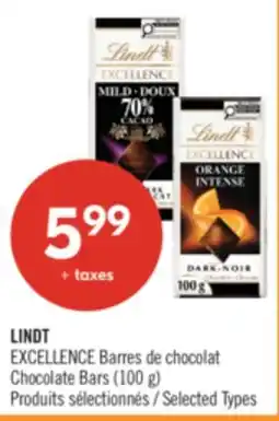 Pharmaprix LINDT EXCELLENCE Chocolate Bars offer