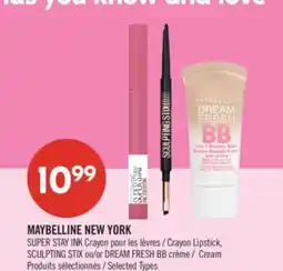 Pharmaprix MAYBELLINE NEW YORK SUPER STAY INK Crayon Lipstick, SCULPTING STIX or DREAM FRESH BB Cream offer