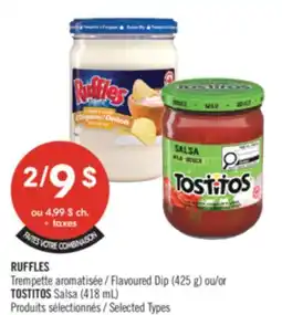 Pharmaprix RUFFLES Flavoured Dip (425 g) or TOSTITOS Salsa (418 mL) offer
