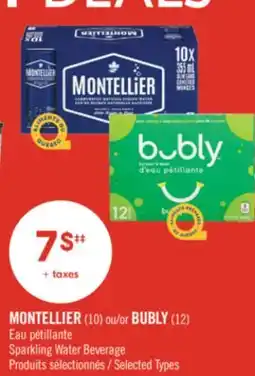 Pharmaprix MONTELLIER (10) or BUBLY (12) Sparkling Water Beverage offer