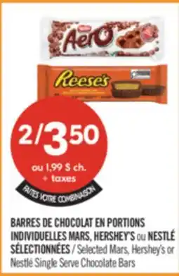Pharmaprix Selected Mars, Hershey's or Nestlé Single Serve Chocolate Bars offer