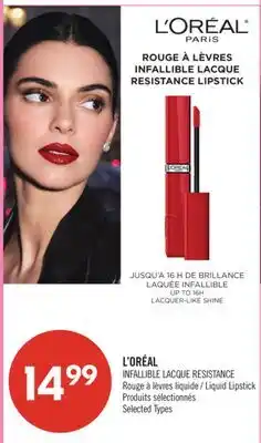 Pharmaprix L'ORÉAL INFALLIBLE LACQUE RESISTANCE Liquid Lipstick offer