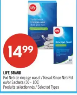 Pharmaprix LIFE BRAND Nasal Rinse Neti Pot or Sachets offer