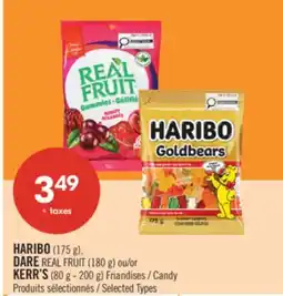 Pharmaprix HARIBO (175 g), DARE REAL FRUIT (180 g) or KERR'S (80 g-200 g) Candy offer