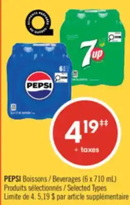 Pharmaprix PEPSI Beverages offer