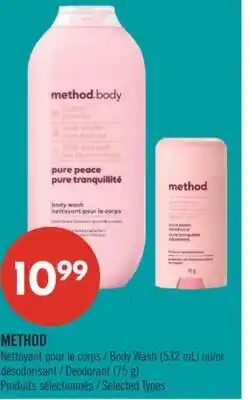 Pharmaprix METHOD Body Wash (532 mL) or Deodorant (75 g) offer