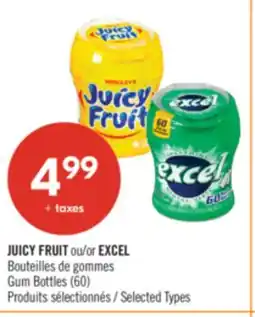 Pharmaprix JUICY FRUIT or EXCEL Gum Bottles (60) offer