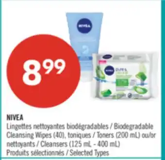 Pharmaprix NIVEA Biodegradable Cleansing Wipes (40), Toners (200 mL) or Cleansers (125 mL - 400 mL) offer