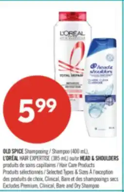 Pharmaprix OLD SPICE Shampoo (400 mL), L'ORÉAL HAIR EXPERTISE (385 mL) or HEAD & SHOULDERS Hair Care Products offer