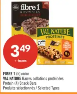 Pharmaprix FIBRE 1 (5) or VAL NATURE Protein (4) Snack Bars offer