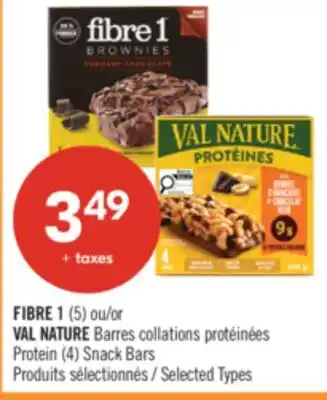 Pharmaprix FIBRE 1 (5) or VAL NATURE Protein (4) Snack Bars offer