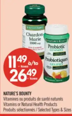 Pharmaprix NATURE'S BOUNTY Vitamins or Natural Health Products offer