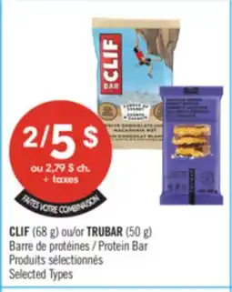 Pharmaprix CLIF (68 g) or TRUBAR (50 g) Protein Bar offer