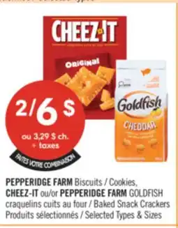Pharmaprix PEPPERIDGE FARM Cookies, CHEEZ-IT or PEPPERIDGE FARM GOLDFISH Baked Snack Crackers offer