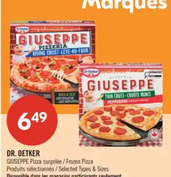 Pharmaprix DR. OETKER GIUSEPPE Frozen Pizza offer