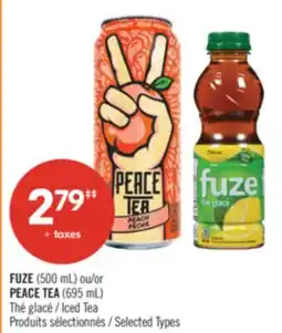 Pharmaprix FUZE (500 mL) or PEACE TEA (695 mL) Iced Tea offer