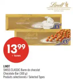 Pharmaprix LINDT SWISS CLASSIC Chocolate Bar offer