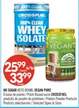 Pharmaprix NO SUGAR KETO BOMB, VEGAN PURE Plant-Based or CROSSFUEL Protein Powder Products offer
