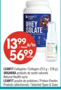 Pharmaprix LEANFIT collagen (253 g - 258 g), ORGANIKA natural health products or LEANFIT protein powder offer