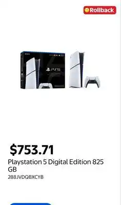 Walmart Playstation 5 Digital Edition 825 GB offer