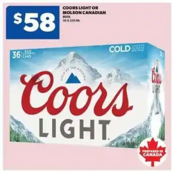 Real Canadian Liquorstore Coors Light or Molson Canadian Beer offer