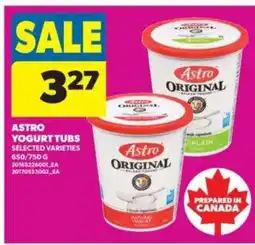 Real Canadian Superstore Astro Yogurt Tubs offer