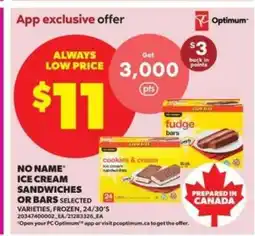 Real Canadian Superstore NO NAME ICE CREAM SANDWICHES OR BARS offer
