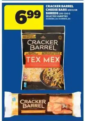 Real Canadian Superstore Cracker Barrel Cheese Bars or Shreds offer