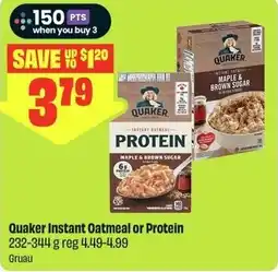 FreshCo Quaker instant oatmeal or protein offer