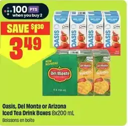 FreshCo Oasis, Del Monte or Arizona Iced Tea Drink Boxes offer