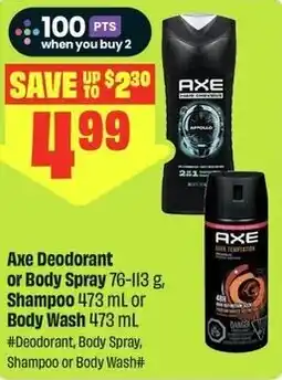 FreshCo Axe deodorant or body spray, shampoo or body wash offer