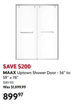 Home Hardware Uptown Shower Door - 56 to 59 x 76 offer
