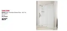 Home Hardware Halo Frameless Shower Door - 56.5 to 59 x 78.75 offer