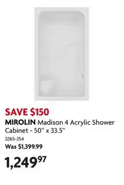 Home Hardware Madison 4 Acrylic Shower Cabinet - 50 x 33.5 offer