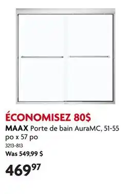 Home Hardware Porte de bain AuraMC, 51-55 po x 57 po offer