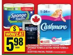 Food Basics Cashmere Bathroom Tissue, Sponge Towels Ultra Paper Towels, Scotties Facial Tissue offer