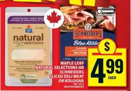 Food Basics Maple Leaf Natural Selections or Schneiders Sliced Deli Meat or Bologna offer