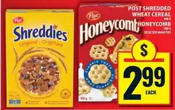 Food Basics Post Shredded Wheat Cereal / Honeycomb offer