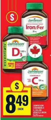 Food Basics Jamieson Chewable C, D3 or Gentle Iron offer