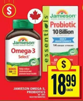 Food Basics Jamieson Omega-3, Probiotics offer
