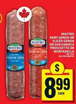 Food Basics Mastro Baby Genoa or Sliced Genoa or San Daniele Prosciutto or Mortadella offer
