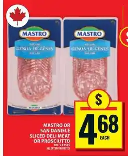 Food Basics Mastro or San Daniele Sliced Deli Meat or Prosciutto offer